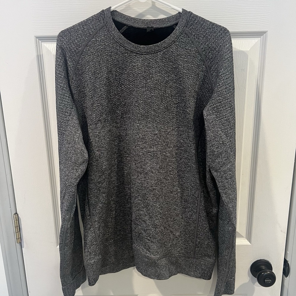Lululemon Sweater Mens Large‎ Gray Engineered Warmth Lined Sweatshirt Pullover